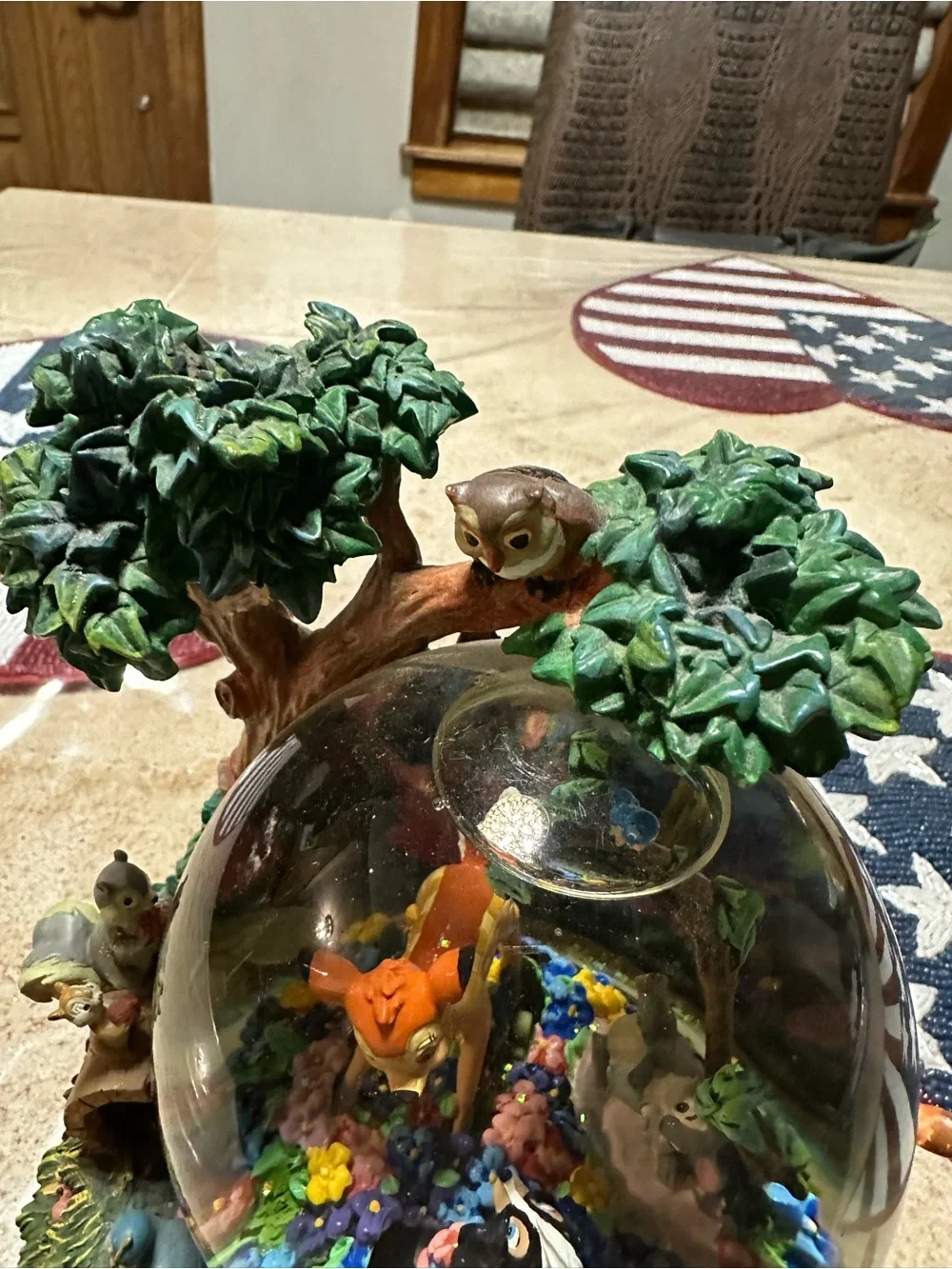 Disney Bambi Woodland Friends Snow Globe - Green, Brown, Blue